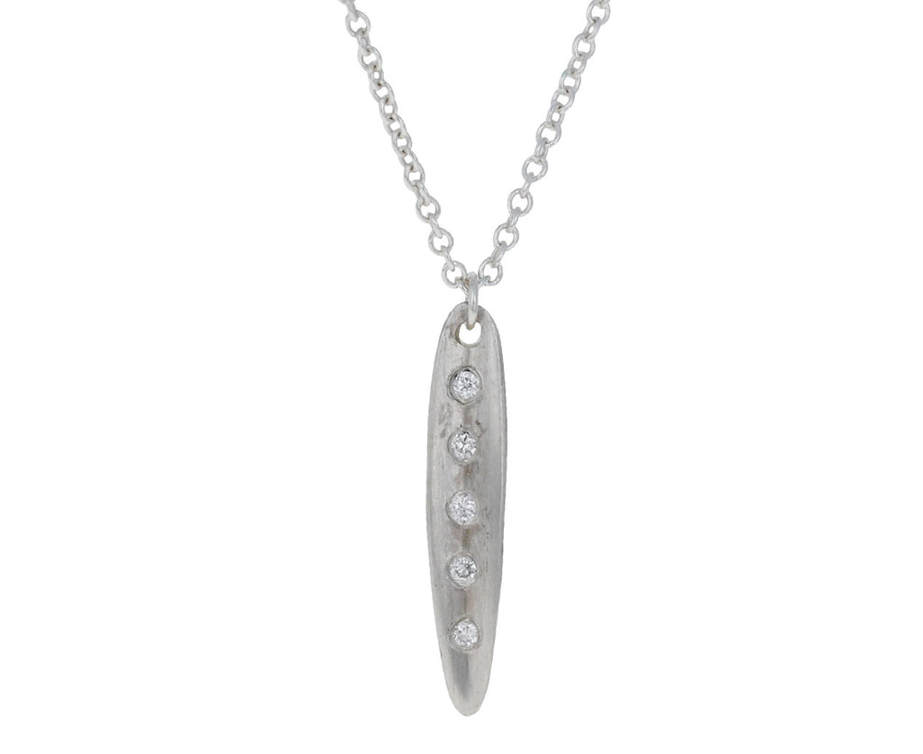 Tiny Leaf Pendant with Diamonds