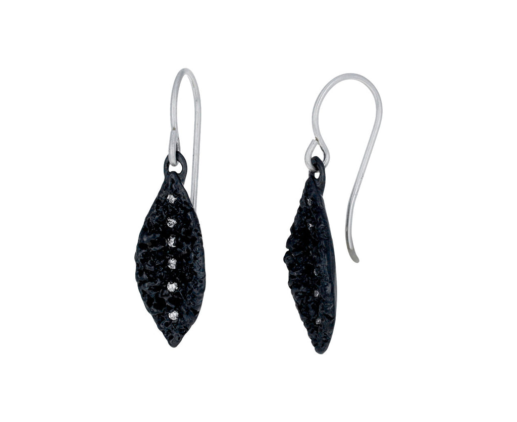 Diamond Lava Leaf Earrings