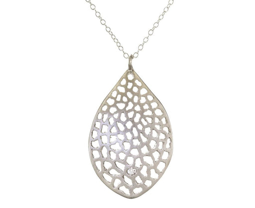 Large Lacy Leaf Pendant with Diamond - TWISTonline 