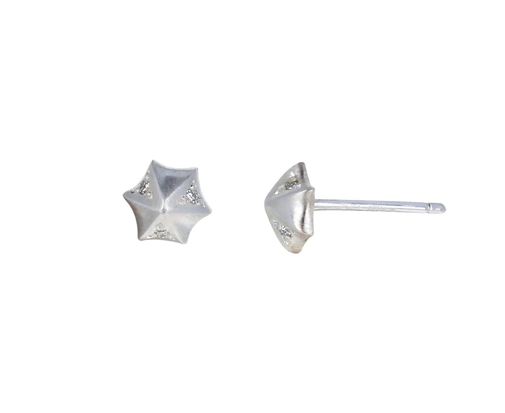 Mini Mushroom Diamond Stud Earrings