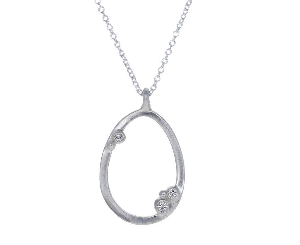 Diamond Encrusted Outlined Egg Necklace - TWISTonline 