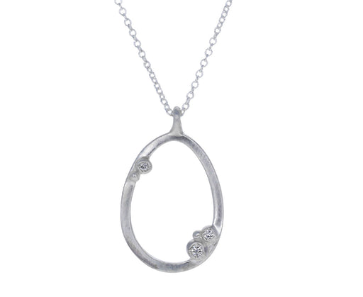 Diamond Encrusted Outlined Egg Necklace - TWISTonline 