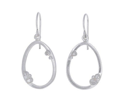 Encrusted Diamond Egg Earrings