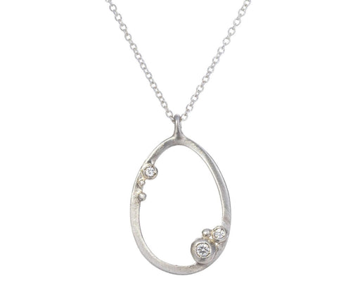 Diamond Encrusted Egg Pendant Necklace - TWISTonline 