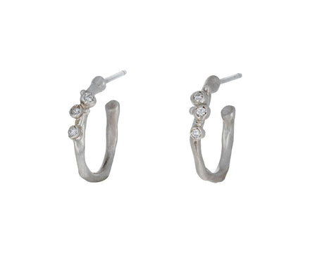 Diamond Branch Hoop Earrings