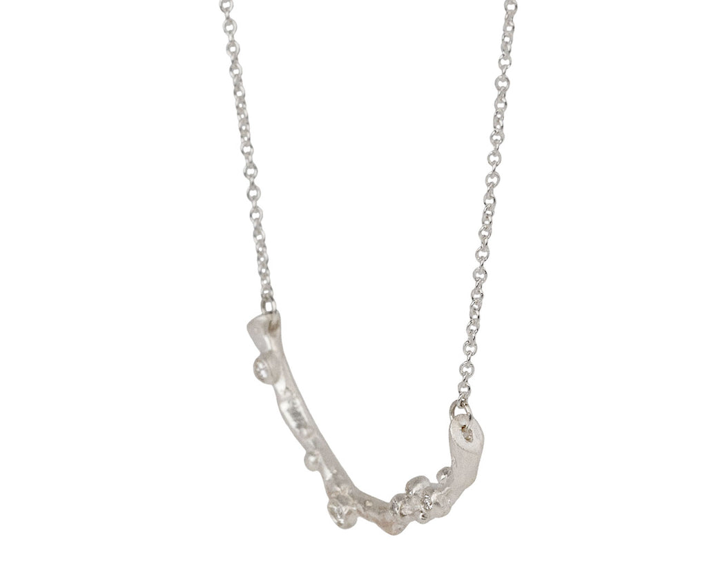 Branch Jewelry Long Encrusted Branch Pendant Necklace Side View