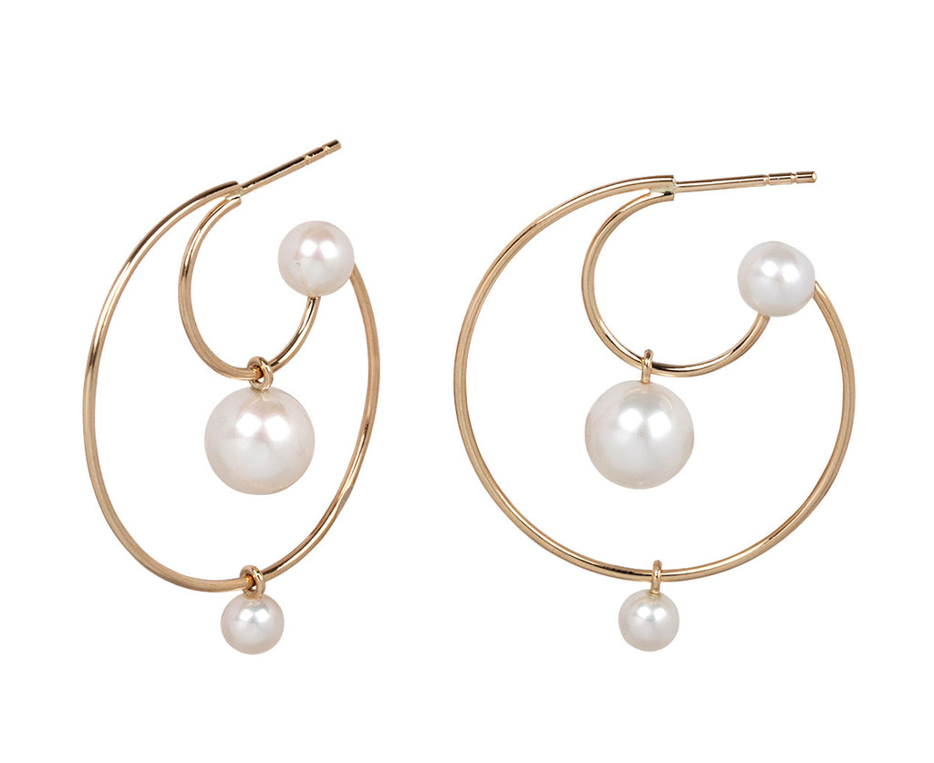 Sophie Bille Brahe Bain Perle Hoop Earrings Side View