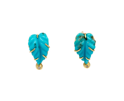 Maya Turquoise Leaf Stud Earrings