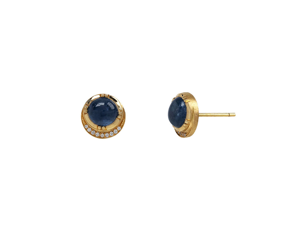 Brooke Gregson Blue Sapphire Orbit Stud Earrings Side View