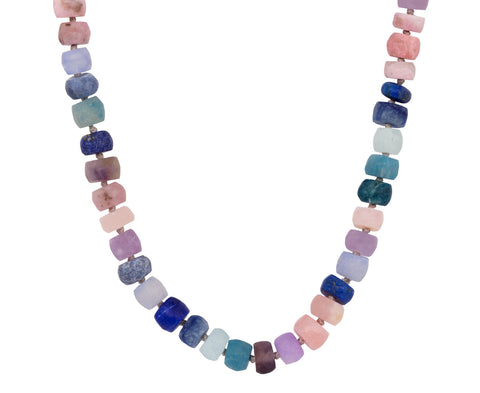 Brooke Gregson Blue and Pink Candy Gem Honed Bead Necklace