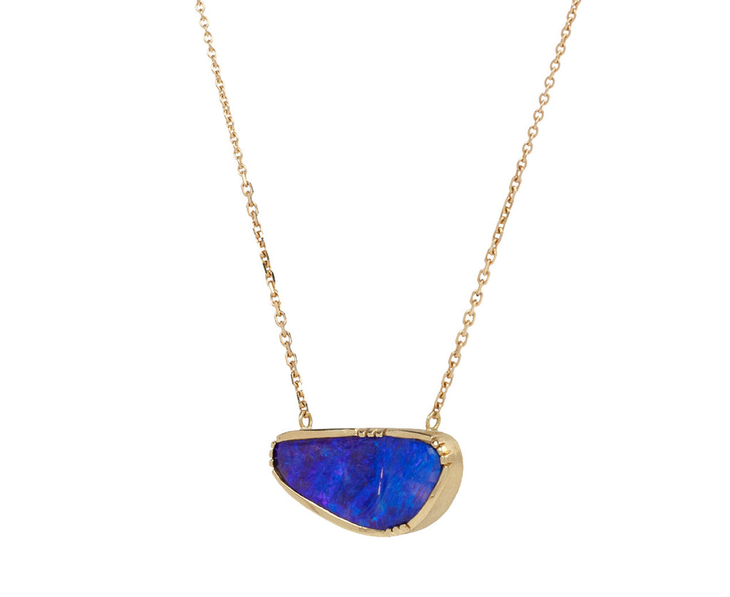 Brooke Gregson Boulder Opal Ellipse Pendant Necklace Side View