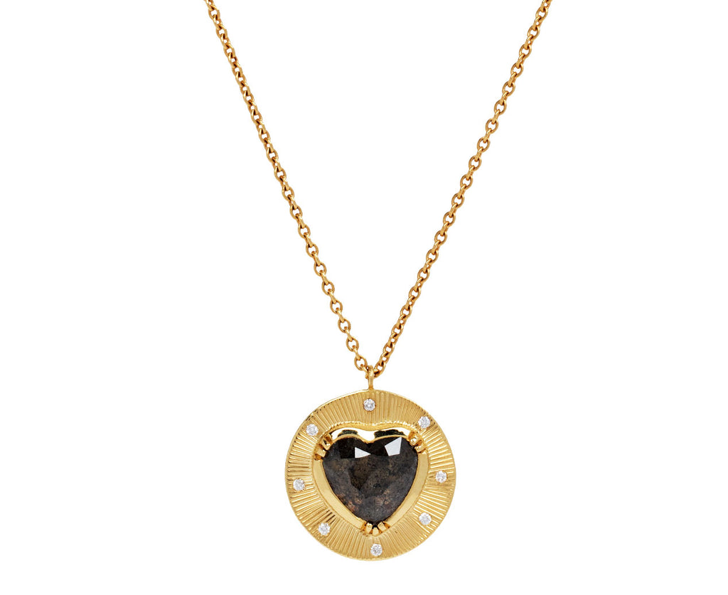 Brooke Gregson Diamond Heart Engraved Pendant Necklace