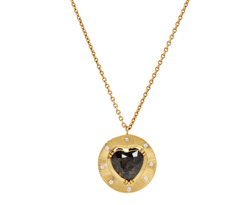 Brooke Gregson Diamond Heart Engraved Pendant Necklace