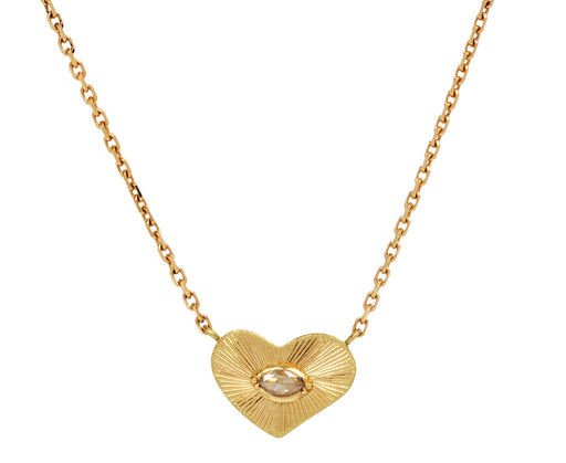 Brooke Gregson Diamond Engraved Heart Pendant Necklace