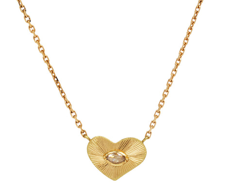 Brooke Gregson Diamond Engraved Heart Pendant Necklace