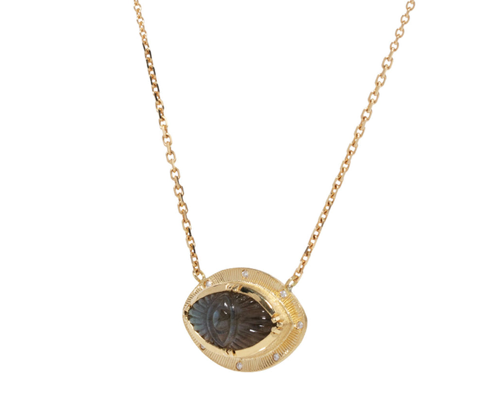 Carved Labradorite Talisman Pendant Necklace