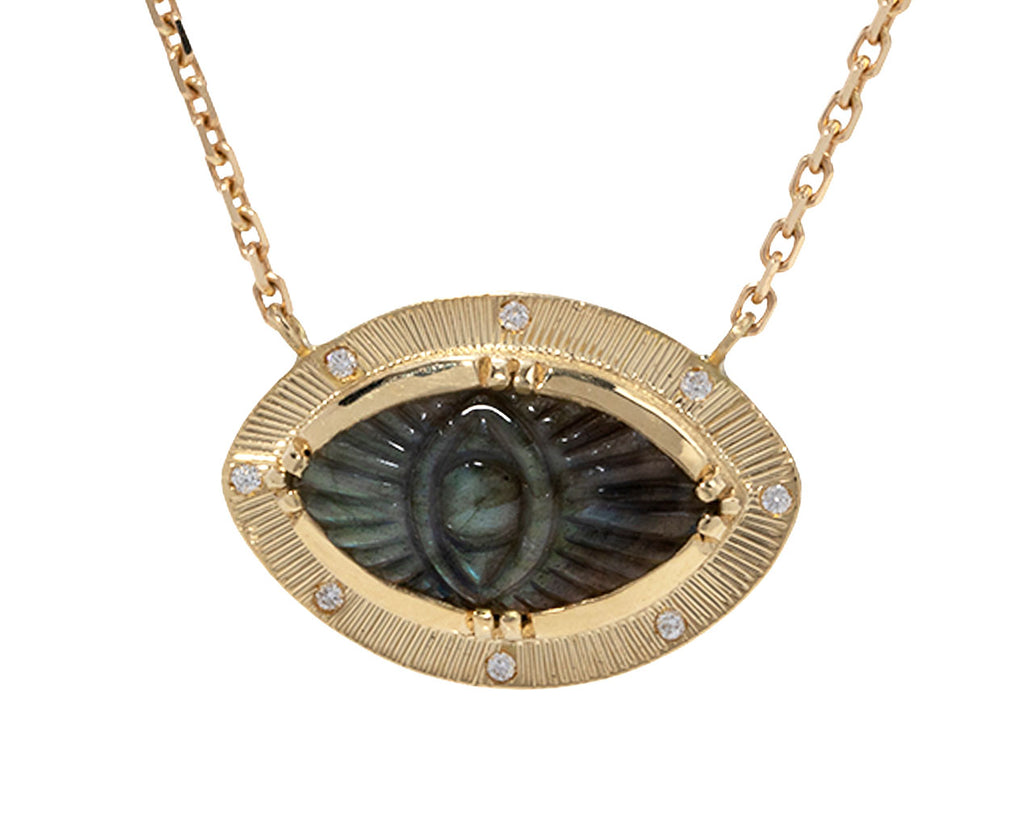 Carved Labradorite Talisman Pendant Necklace