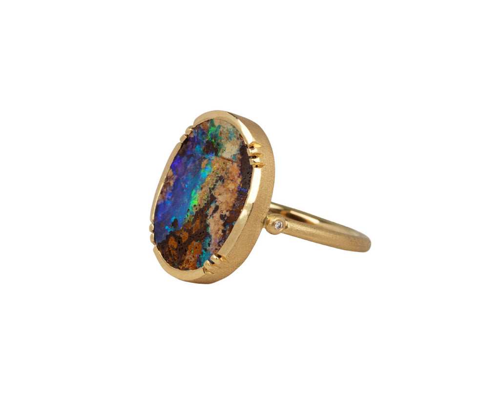 Brooke Gregson Boulder Opal Ellipse Ring Side View
