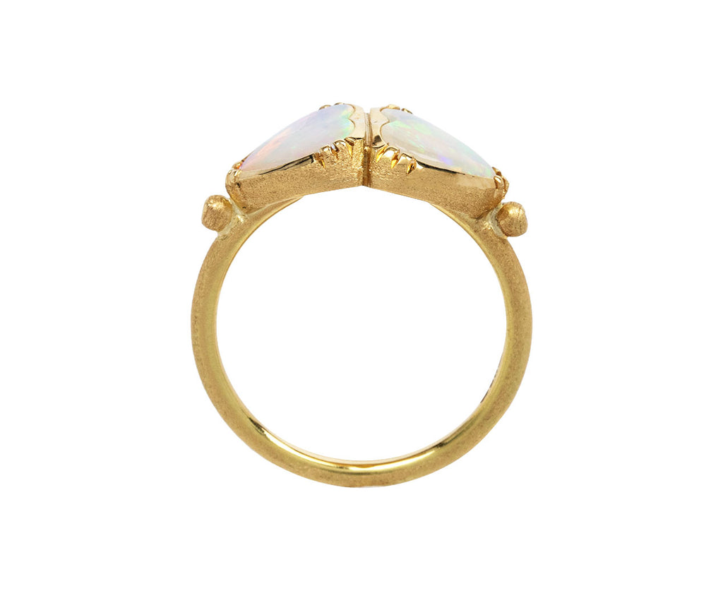 Brooke Gregson Double Heart Australian Opal Ring Side View Top