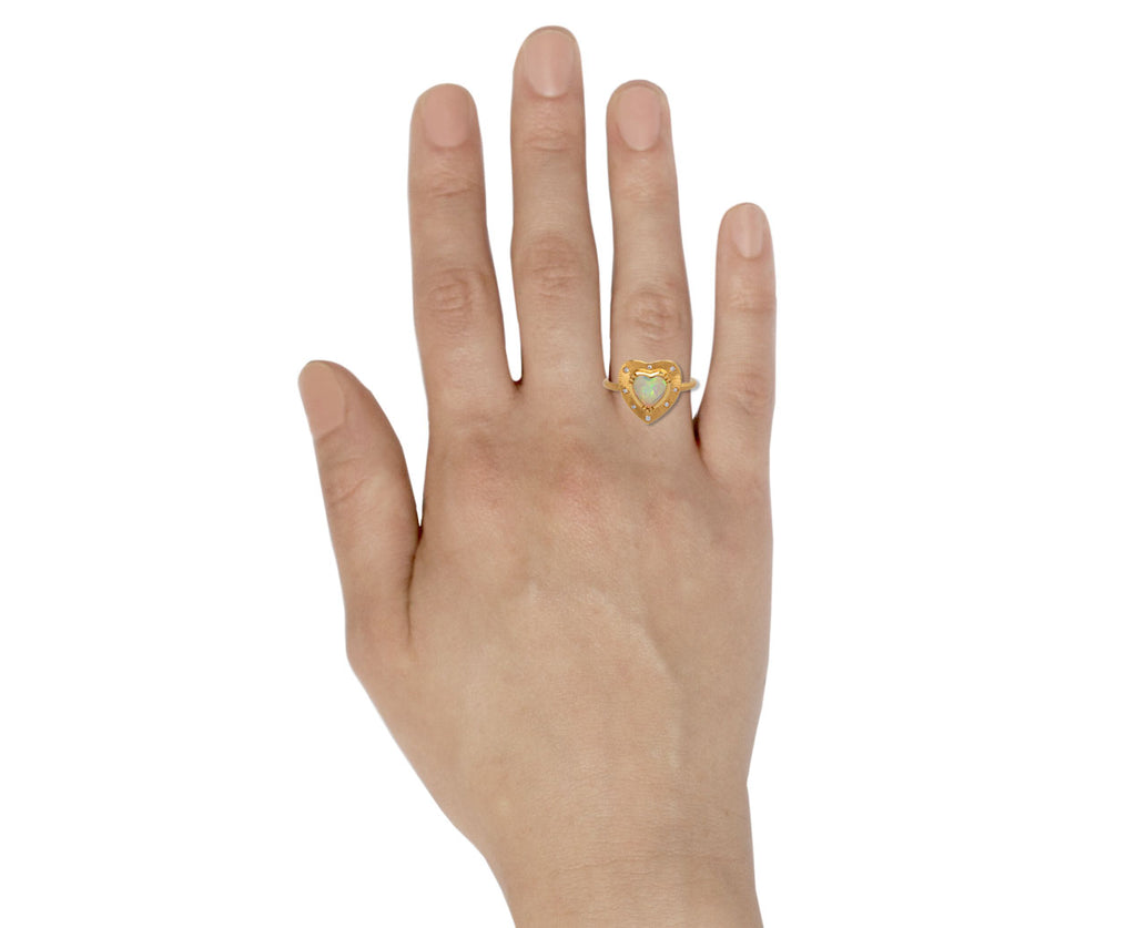 Brooke Gregson Opal Engraved Heart Ring Profile