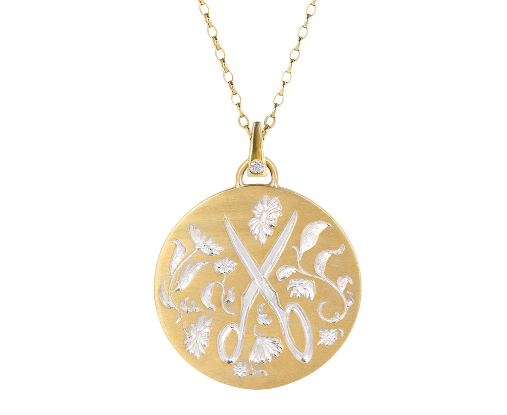 Large Gold Scissor Pendant Necklace