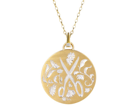 Large Gold Scissor Pendant Necklace