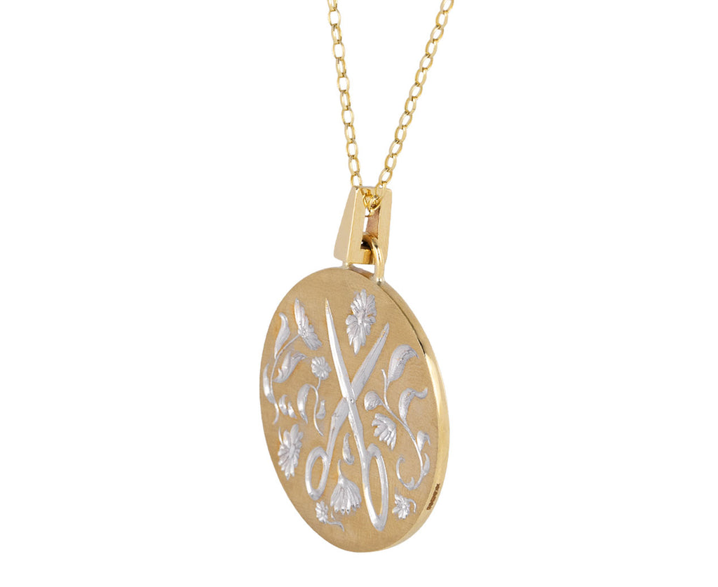 Large Gold Scissor Pendant Necklace