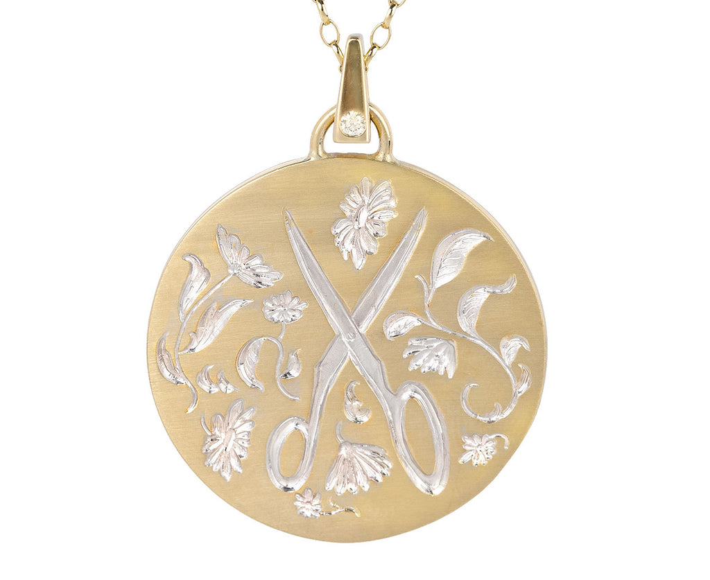 Large Gold Scissor Pendant Necklace