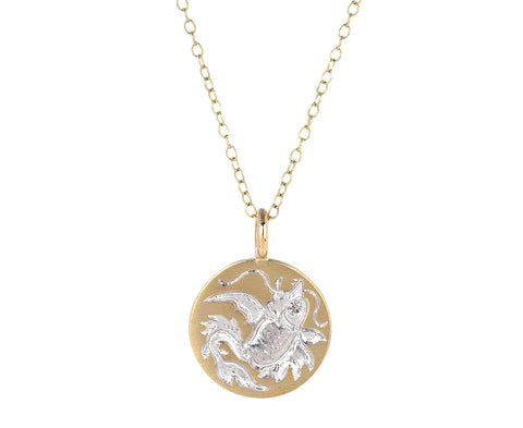 Gold Dragon Fish Pendant Necklace