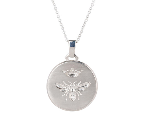 Silver Medium Queen Bee Pendant Necklace