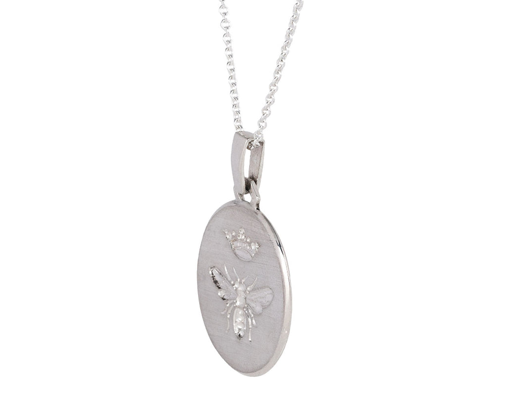 Silver Medium Queen Bee Pendant Necklace