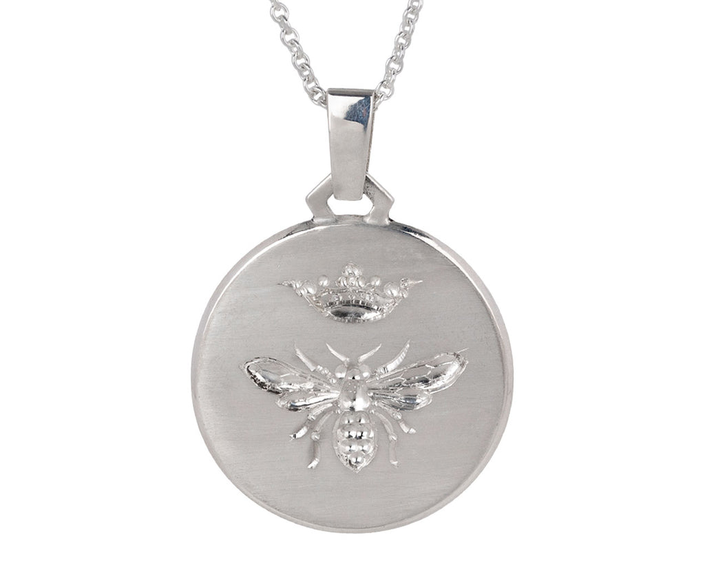 Silver Medium Queen Bee Pendant Necklace