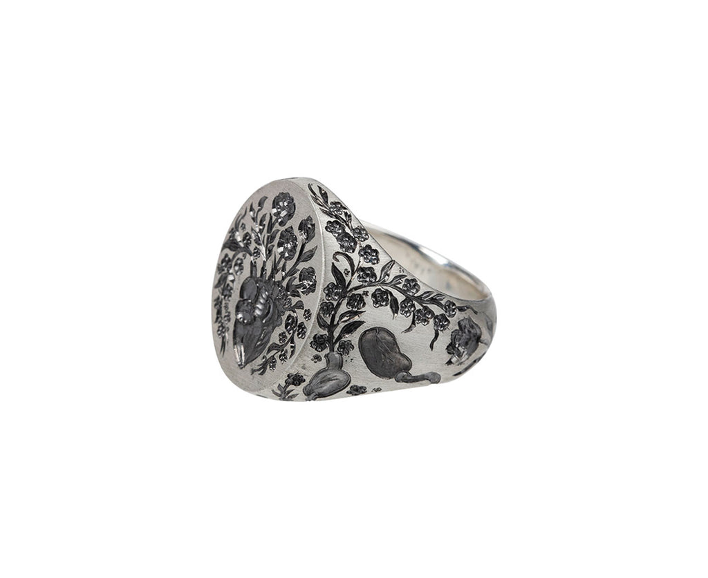 Castro Smith Silver Chunky Heart Ring Side View