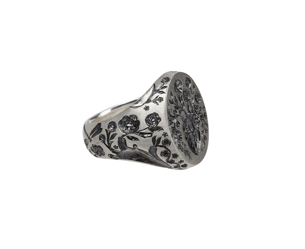 Castro Smith Silver Chunky Heart Ring Other Side