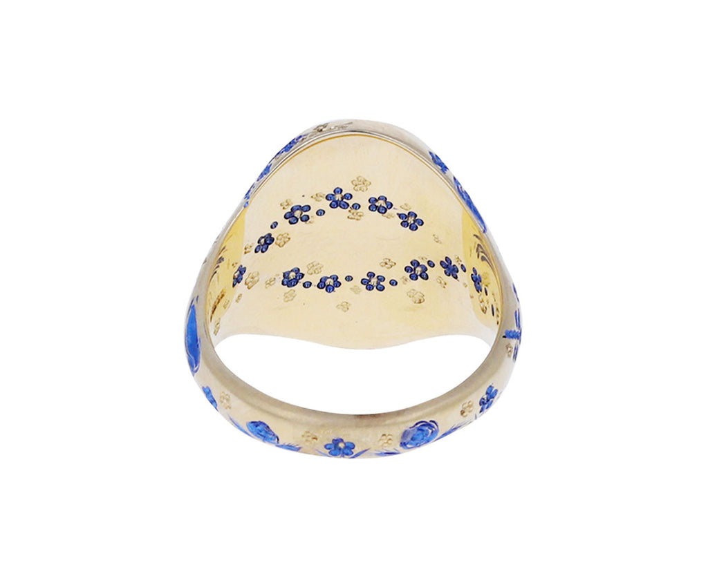 Blue Lacquer Heart Ring