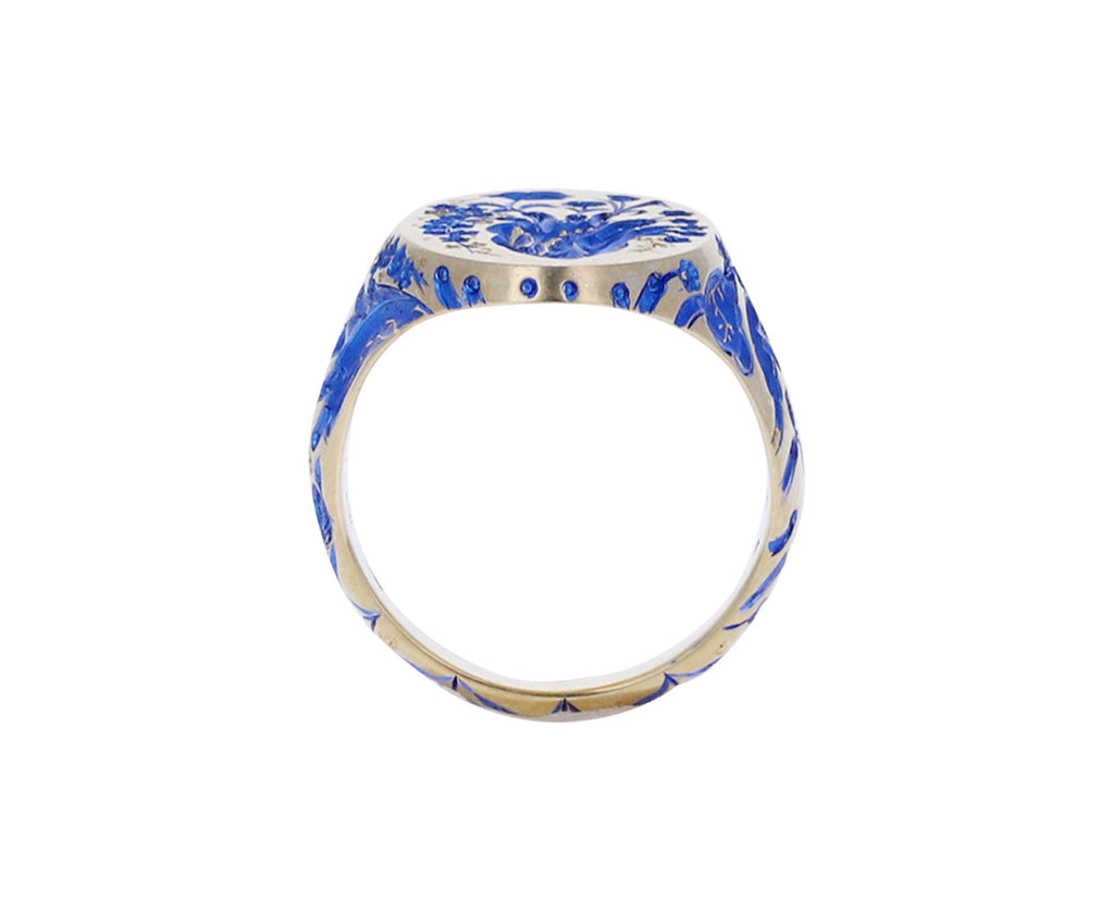 Blue Lacquer Heart Ring