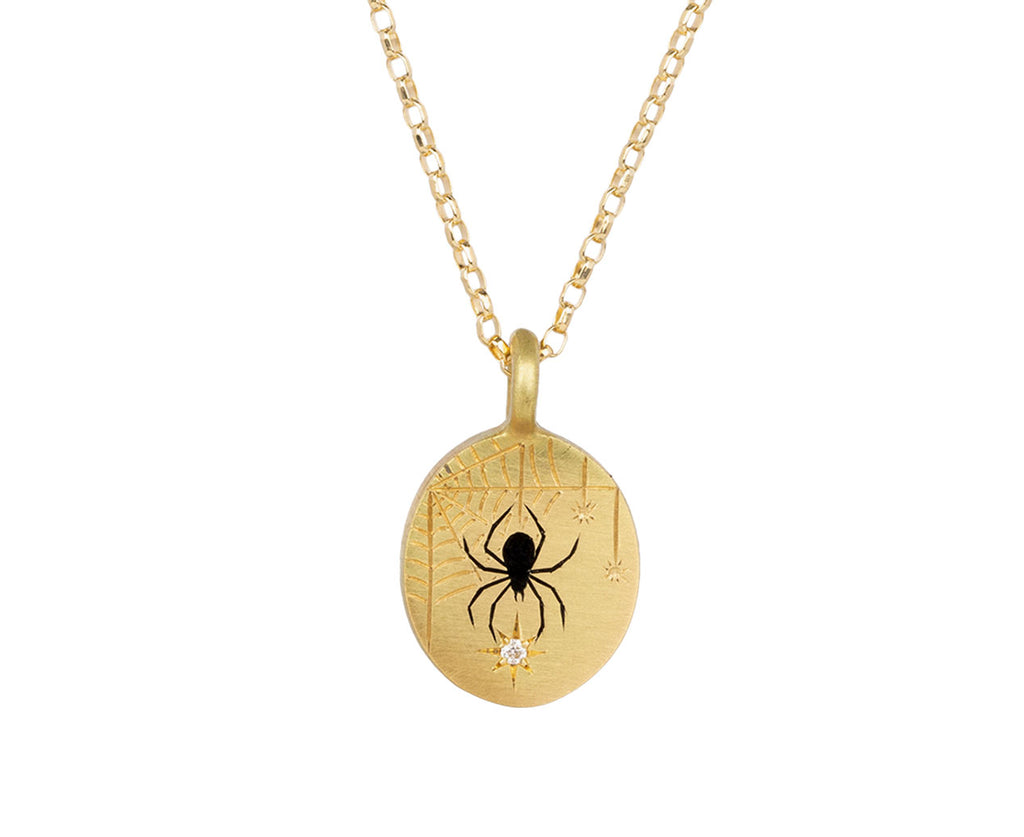 The Spider and Diamonds Pendant Necklace