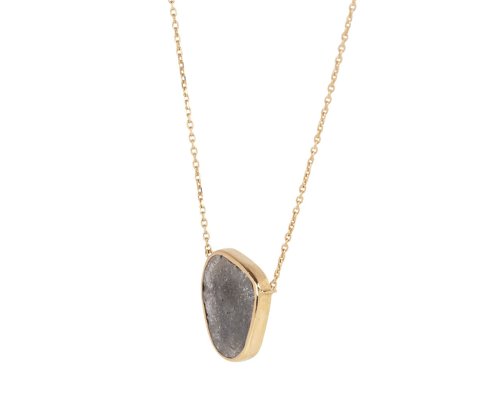 Polki Gray Diamond Slice Pendant Necklace