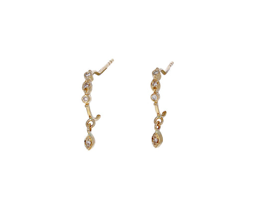 Diamond Tiny Eye Hoop Earrings