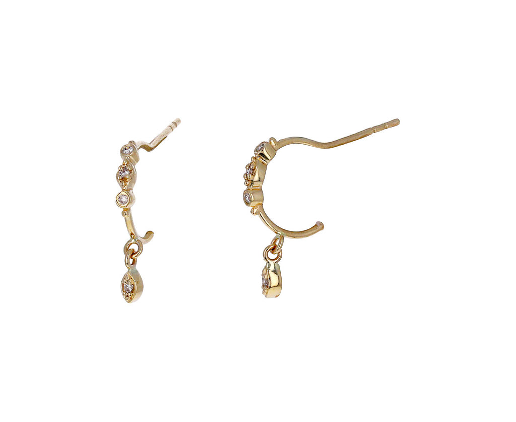 Diamond Tiny Eye Hoop Earrings
