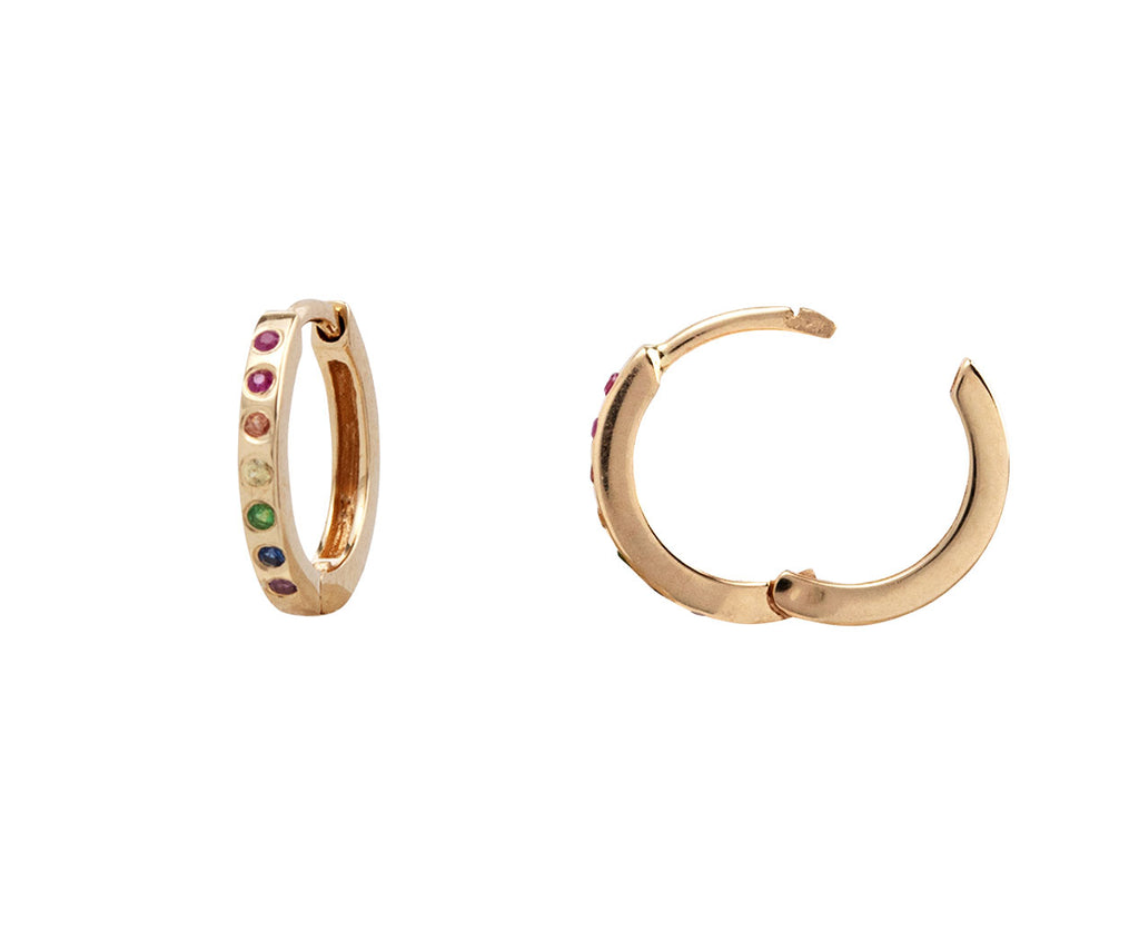 Celine Daoust Flush Rainbow Huggie Hoop Earrings Side Open