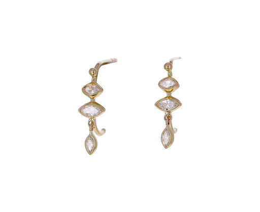 Marquise Diamond Hoop Earrings
