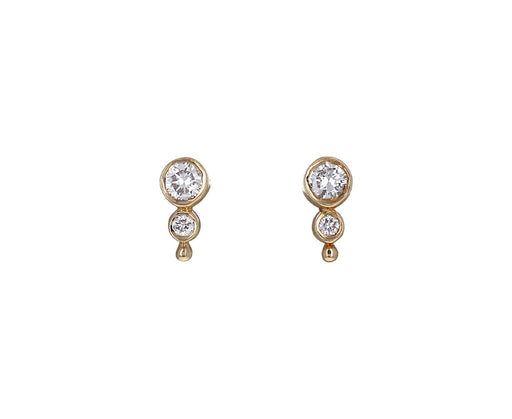 Mini Double Diamond Stud Earrings