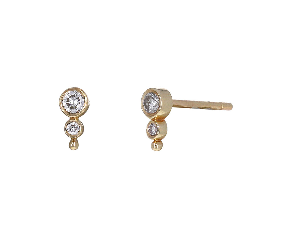 Mini Double Diamond Stud Earrings