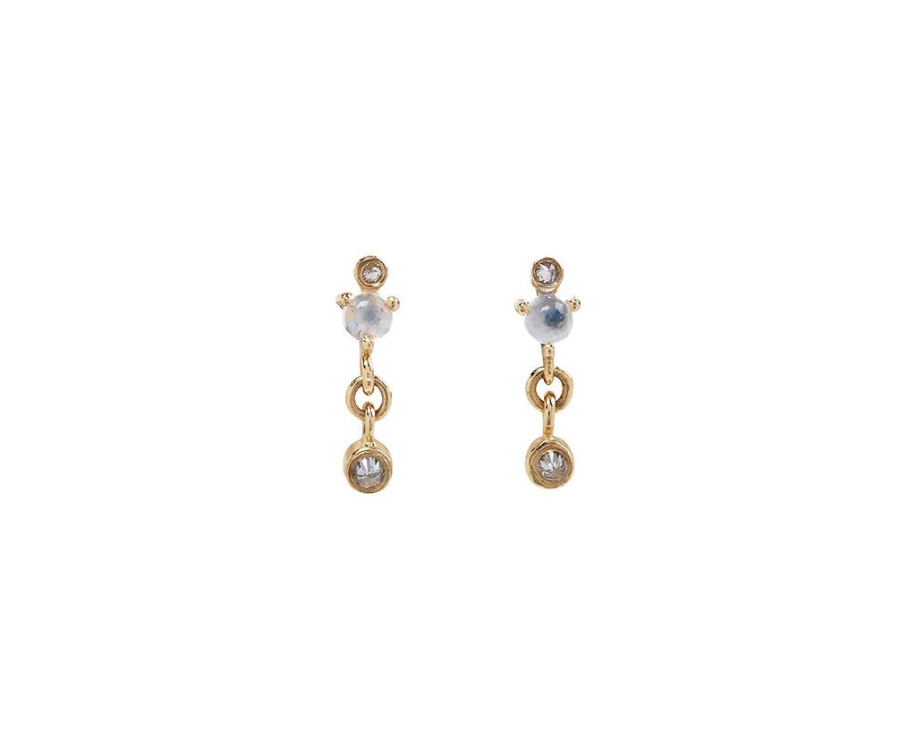 Celine Daoust Moonstone and Diamond Dangle Earrings