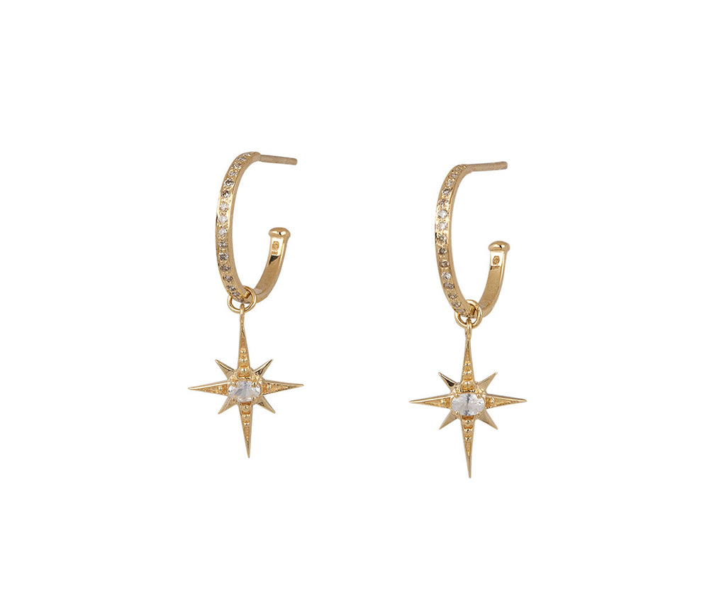 Celine Daoust North Star Diamond and Sapphire Hoop Earrings