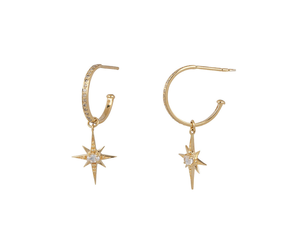 Celine Daoust North Star Diamond and Sapphire Hoop Earrings Side