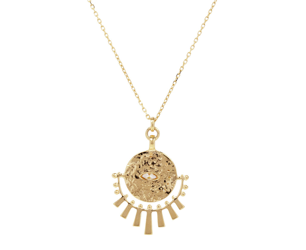 Marquise Diamond Sun Beams Moon Necklace