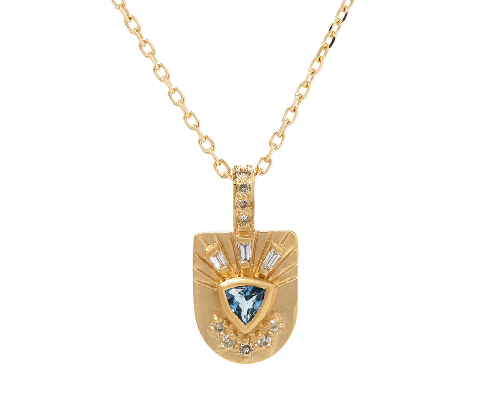 Celine Daoust Aquamarine Baby Totem Trylian Necklace Close Up