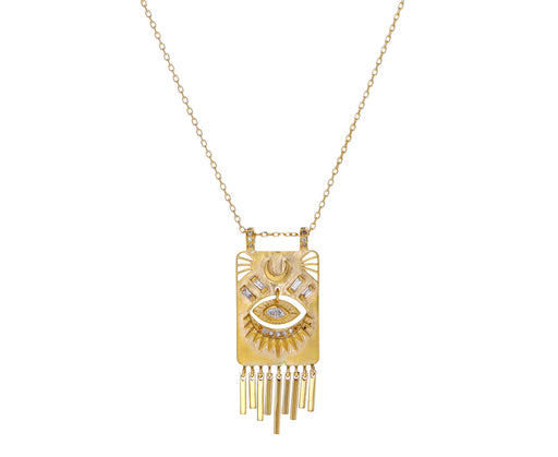 Diamond Totem Eye Pendant Necklace